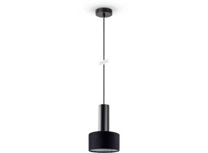 4061981193729 - Pacohome - Paco Home Pendelleuchte Wohnzimmer Hängeleuchte Stoffschirm Esszimmer Modern GU10 Pendelleuchte Schwarz-Schwarz