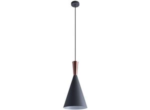 4066153013973 - Pacohome - Paco Home Pendelleuchte Hängelampe Esszimmer Esstischlampe 15m Textilkabel KürzbarØ185cm Grau-Kupfer 1-flammig