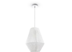 4061981179525 - Pacohome - Paco Home Pendelleuchte Esstisch Hängelampe Esszimmer Lampe E27 Papier Boho Rattan Pendelleuchte - Weiß Weiß (Ø30cm)