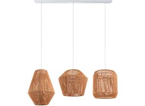 4061981192708 - Pacohome - Paco Home Pendelleuchte Esstisch Korb Boho Hängelampe Esszimmer Lampe E27 Rattan Pendelleuchte - Weiß Natur (Ø28 + Ø30 + Ø33cm)