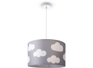 4061981215742 - Pacohome - Paco Home Deckenlampe Kinderzimmer Pendelleuchte Baby Lampenschirm Stoff Rund Sterne Pendelleuchte - Weiß Design 10 (Ø455 cm)