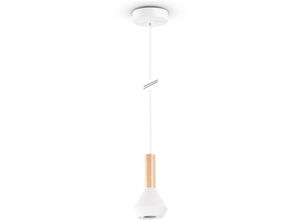 4061981193620 - Pacohome - Paco Home Pendelleuchte Esstisch Lampe Küche Wohnzimmer Lampenschirm Stahl Holz GU10 Weiß Ø10cm