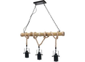 4057651526072 - - Pendelleuchte 201 Hängelampe Hängeleuchte Industrial Vintage Bambus Seil Metall schwarz 3x Sportlampenschirm - black 4057651526072 - - Pendelleuchte 201 Hängelampe Hängeleuchte Industrial Vintage Bambus Seil Metall schwarz 3x Sportlampenschirm - black