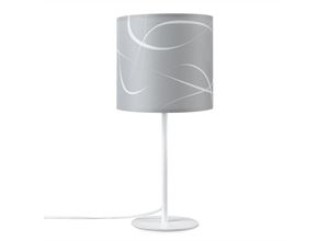 Image of Tischlampe Nachttisch Stoffschirm Wandleuchte Wohnzimmer Tischleuchte Vintage Tischleuchte - Weiß, Design 4 (Ø18 cm) - Paco Home
