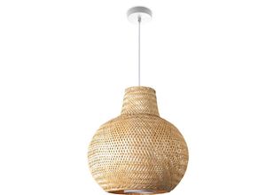 4061981217913 - Paco Home Deckenlampe Bambus Hängeleuchte Boho Wohnzimmer Korblampe Hängend Vintage E27 Natur (Ø42 cm) Pendelleuchte - Typ 4