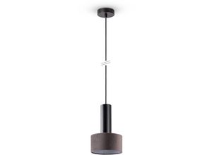 4061981193736 - Pacohome - Paco Home Pendelleuchte Wohnzimmer Hängeleuchte Stoffschirm Esszimmer Modern GU10 Pendelleuchte Schwarz-Grau