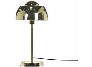 4251682279093 - Beliani - Tischlampe Gold aus Metall 44 cm runder Schirm Kabel mit Schalter Industrie Look Modernes Design - Gold