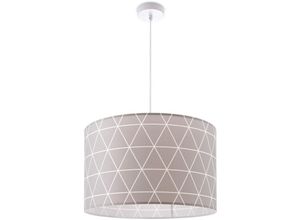 4061981178672 - Pacohome - Paco Home Deckenlampe Pendelleuchte Wohnzimmer Schlafzimmer Hängelampe Skandi Rauten E27 Grau (Ø38cm) Pendelleuchte - Weiß