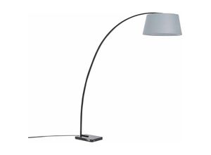 4251682279116 - Beliani - Stehlampe Grau Metall 188 cm Stoffschirm Marmorfuß langes Kabel mit Schalter Bogenlampe Modernes Design