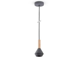 4061981193637 - Pacohome - Paco Home Pendelleuchte Esstisch Lampe Küche Wohnzimmer Lampenschirm Stahl Holz GU10 Grau Ø10cm