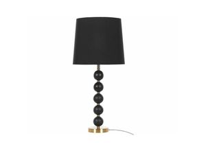 4251682278461 - Tischlampe Schwarz mit Gold Stahl Polyester Baumwolle 75 cm Dekorativer Lampenfuß Langes Kabel mit Schalter Industrie Design Wohnzimmer Salon - Gold