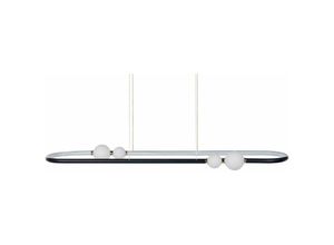 4255664810793 - Beliani - Hängelampe Schwarz aus Aluminium und Eisen Integrierte LED-Leuchten Ovalform Hängeleuchte Modern glamourös Beleuchtung - Schwarz