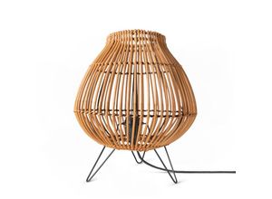 4061981217838 - Paco Home - Rattan Pendelleuchte Wohnzimmer Tischleuchte Boho Käfig Lampe Nachttisch Metall Natur (Ø31 cm) Tischleute - Typ 2