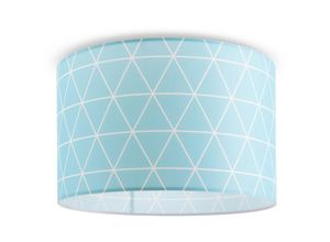 4061981178368 - Pacohome - Paco Home Deckenlampe Pendelleuchte Wohnzimmer Schlafzimmer Hängelampe Skandi Rauten E27 Blau (Ø38cm) Deckenleuchte - Weiß