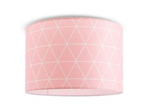 4061981178405 - Pacohome - Paco Home Deckenlampe Pendelleuchte Wohnzimmer Schlafzimmer Hängelampe Skandi Rauten E27 Pink (Ø38cm) Deckenleuchte - Weiß