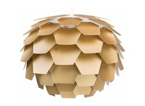 4251682216524 - Beliani - Hängeleuchte Gold Blumenform Zapfen großer Schirm Kinderzimmer Beleuchtung Modernes Design - Gold