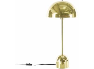 4251682283038 - Beliani - Tischlampe Gold Metall 64 cm Langes Kabel mit Schalter Runder Lampenschirm Industrie Design - Schwarz