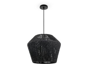 4061981184482 - Pacohome - Paco Home Pendelleuchte Esstisch Hängelampe Esszimmer Lampe E27 Papier Boho Rattan Pendelleuchte - Schwarz Schwarz (Ø33cm)