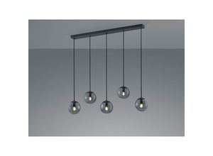 4260688153054 - Meinewunschleuchte - led Balkenpendelleuchte 5-flammig mit Rauchglas Kugeln b 100cm