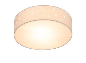 4251776910680 - Monzana - Deckenlampe Sternenhimmel Stoff Rund E27 Deckenleuchte Stoffdeckenleuchte Stoffdeckenlampe Schlafzimmer Wohnzimmer 30cm Weiß