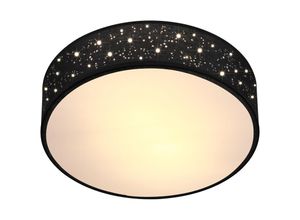 4251776910710 - Monzana - Deckenlampe Sternenhimmel Stoff Rund E27 Deckenleuchte Stoffdeckenleuchte Stoffdeckenlampe Schlafzimmer Wohnzimmer 38cm Schwarz