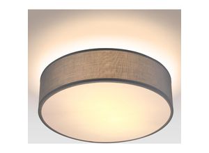 4251776909202 - Monzana Deckenlampe Stoff 38 cm Rund 2 flammig E27 Deckenleuchte Stoffdeckenleuchte Stoffdeckenlampe Schlafzimmer Wohnzimmer Grau Schwarz Taupe Weiß