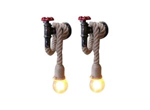 6407971260701 - Axhup - 2er Wandleuchter Innen Vintage Retro Industrie Eisen Rohr Wand Lampe E27 Verstellbar für Wohnzimmer Schlafzimmer (Rost)