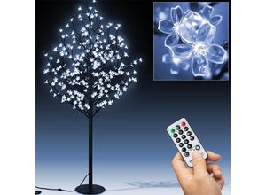 4250525370225 - Kirschblütenbaum led mit Fernbedienung Timer Dimmer Innen Außen Künstlich Groß Deko Weihnachten Weihnachtsdeko Leuchtbaum Lichterbaum M3 220cm - 220