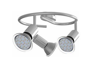 4250525371000 - Led Deckenstrahler Spotleuchte 1 2 3 4 flammig schwenkbar GU10 inkl Leuchtmittel Deckenlampe Deckenleuchte 3 Flammig geschwungen - Monzana