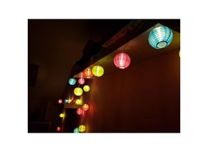 4260461472938 - Spetebo - led Party Lichterkette mit 20 Lampions - bunt - Außen Innen Lampion Girlande Strom