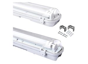 0887425643407 - Hengda - led Feuchtraumleuchte IP65 Weiß 18w x 2 led Röhre Wasserdicht für Innen-Außenbeleuchtung a++ Garage Lager Küche Deckenlampe 120cm