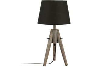 3560239218975 - Tischleuchte MIRY Holzlampe - schwarz H 46 cm