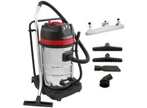 5055986119265 - Monster Shop - Maxblast 80 Liter 3000W Gewerbesauger mit Bodendüsenbefestigung - Silber