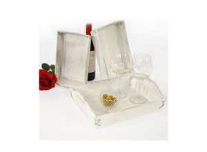4057651027890 - 3er Set Tablett MCW-C50 Serviertablett Holztablett Frühstückstablett Dekotablett Shabby-Look Vintage ~ weiß shabby 4057651027890 - 3er Set Tablett MCW-C50 Serviertablett Holztablett Frühstückstablett Dekotablett Shabby-Look Vintage ~ weiß shabby