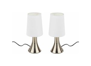 4260273059389 - Spetebo - 2er Set Edelstahl Touchlampe - 30 x 12 cm - Touch Nachttisch Deko Lampe