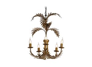 8718881111938 - Qazqa - Vintage Kronleuchter Gold 5-Licht - Botanica - Gold Messing