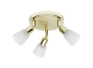 4004353056321 - BRILLIANT Lampe Sofia Spotrondell 3flg messing weiß-alabaster 3x D45 E14 40W geeignet für Tropfenlampen (nicht enthalten) Köpfe schwenkbar - gold