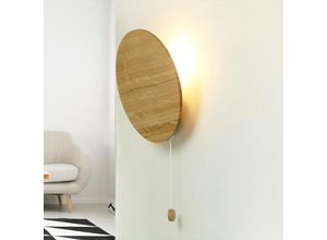 4251334798286 - Licht-erlebnisse - Natürliche Wandlampe Holz Eiche G9 Schlafzimmer Flur - Schwarz Holz (hell)