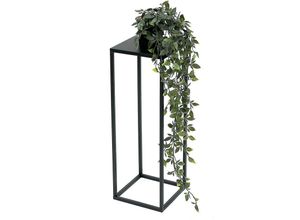 4260700963654 - Blumenhocker Metall Schwarz Eckig 50 cm Blumenständer Beistelltisch 96315 s Blumensäule Modern Pflanzenständer Pflanzenhocker - Dandibo