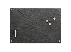 4003368116891 - Glas-Magnettafeln Memobord Schiefer antr 60x40cm 600 x 400 cm bruchfestes Glas Rückseite Metall anthrazit