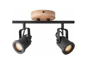 4004353374968 - BRILLIANT Inge Spotrohr 2flg holz dunkel schwarz InnenleuchtenStrahler-Rohr 2x PAR51 GU10 6W geeignet für Reflektorlampen (nicht enthalten) Köpfe schwenkbar