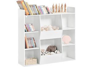 4251388620397 - Sobuy - KMB55-W Bücherregal für Kinder Kinderregal Aufbewahrungsregal mit 8 offenen Fächern Spielzeugregal Standregal Regal Kinderzimmer Möbel weiß