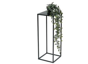 4260700963661 - Blumenhocker Metall Schwarz Eckig 60 cm Blumenständer Beistelltisch 96315 m Blumensäule Modern Pflanzenständer Pflanzenhocker - Dandibo