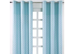 5055967417274 - HOMESCAPES Gardinen Sterne blau 2er Set 228 x 137 cm - Blau