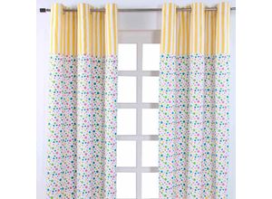 5055967415898 - Gardinen Polka Dots & Streifen bunt 2er Set 182 x 137 cm - Bunt - Homescapes