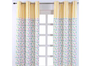 5055967415881 - Gardinen Polka Dots & Streifen bunt 2er Set 137 x 117 cm - Bunt - Homescapes