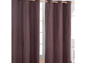 5055967416833 - Gardinen unifarben schokolade 2er Set 228 x 137 cm - Braun - Homescapes