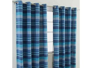 5055967413108 - Gardinen mit Ösen Morocco blau im 2er Set 140 x 140 cm - Blau - Homescapes