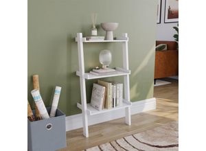 5056512980816 - Home Discount - York 3 Tier Ladder Shelf Unit Bookcase Shelving Display Stand Rack Storage White