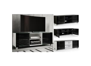 4051814351518 - TV Möbel Lowboard Kabelführung Maße H 50 x B 150 x T 45 cm Fernsehschrank - Luxala